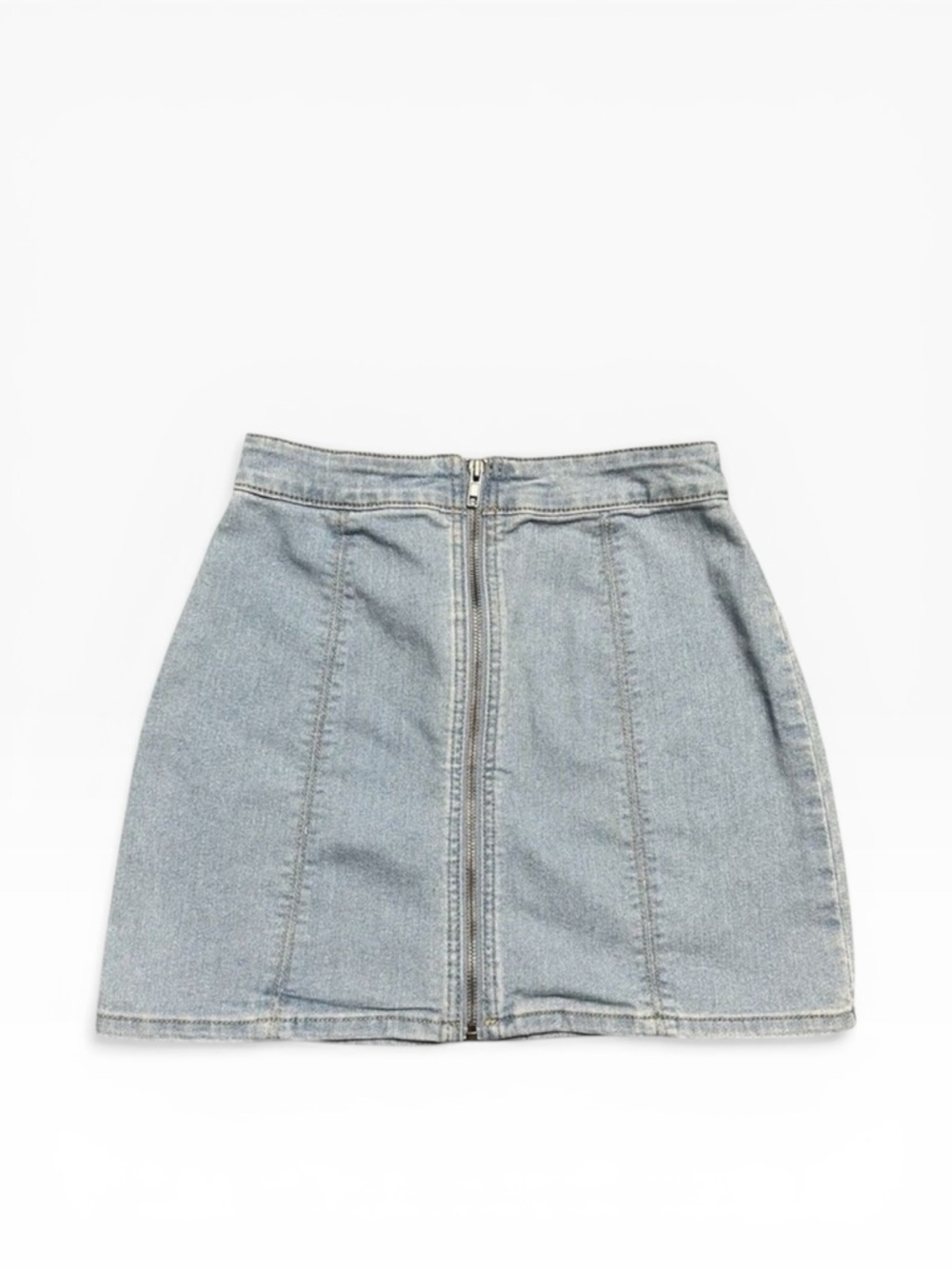 Y2K Forever 21 Skirt Women’s Small Micro Mini Zipper Front Coquette Denim